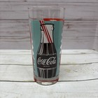 Vtg Coca-cola  Drinking Glass 6 25  Tall 16oz Multicolored Different Coke Logos