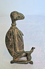 Antique Rare African Bronze Cast Dogon Mali Ancestral Fertility Statue 20th C