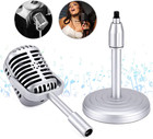 Vintage Desktop Microphone Prop Model With Adjustable Stand  Classic Retro Style