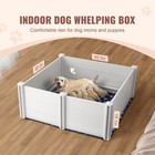 Dog Whelping Box 48 X 48 X 18 1in Pvc With Rails Pee Pad For Dogs Puppies