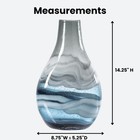 Andrea Mouth Blown Glass Vase For Home Decor - 14  Tall Large Blue Glass Vase   