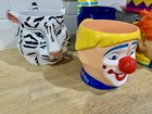 Vintage Lot 7 Ringling Bros Circus Cups Elephant Clown White Tiger Mugs Souvenir