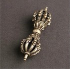 Old Tibet Tantra Buddhism Tibetan Silver Dorje Phurpa Pestle Vajra Exorcism 