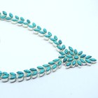 Blue Turquoise Gemstone 925 Sterling Silver Jewelry Necklace Size 17-18 