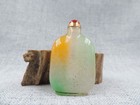 Hand-carved Chinese Nature Green Jadeite Jade Snuff Bottle G