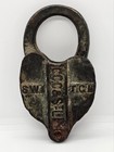 Heart-shaped Brass Switch Padlock  Chicago Cleve Cinci St Louis Railroad Railway