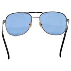 Vintage 1970s Men s 21k Gold-plated Aviator Sunglasses Blue Lenses Made In Korea