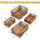 Large Wooden Crates Set Of 4 Decorative Storage Box With Handles  Rustic Torc   