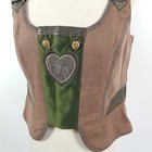 Sportalm Traditional Bodice Women s Size 40 Brown Green Linen Wool Dirndl Vest