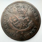 1854 Bank Of Upper Canada Half Penny Token Damaged