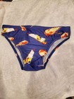 Speedo Australia 5cm Sides Mens Swim Brief Sz32 New Rear Logo Flames Blue
