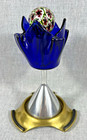 Unique Studio Art Glass Millefiori Orb Sculpture W Glass Dome Cobalt Blue 10 