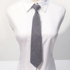Women Solid 7cm Skinny Elastic Stretch Necktie School Uniform Formal Party Tie