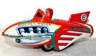 Tin Toy Rocket Racer Space Ship With Engine Sound Friction Power  6