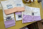 Vintage 1920s Nwt Bedding Lot 4 Pillow Cases 1 Full Sheet Lavender   Peach Tops