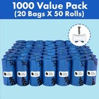 Biodegradable Dog Poop Bags 1000 Count Blue 9  X 13  Waste Disposal Scoop Bags