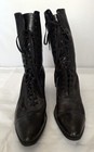 Vintage J t Cousins Lace Up Black Leather Woman s Boots shoes -  late 1800 s 