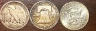 Lot Of 3 Half Dollars 1936 1952 1964 Silver Coins Fifty Cent Pieces Us Coins