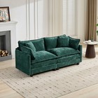 78  Loveseat Sofa Chenille Cloud Couch 2 Seater Sofa Living Room Apartment Green