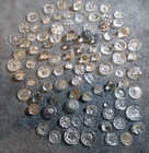 92 Vintage Antique Clear Glass Buttons Various Patterns Sizes