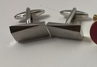 Vintage   Modern Men s Cufflinks Lot Of 3 Pairs Silver Gold Tone Red Enamel Grid
