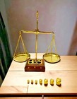 Antique Solid Brass  Mini Scale Of Justice Balance Vintage Apothecary Jewelry