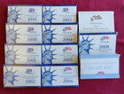 1999-2009 U s  Mint Proof Sets -lot Of 11 Boxes coins coas   Us Mint Storage Box