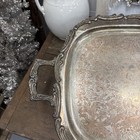 Victorian Bsc Silver Plate 27   x 17   serving Tray W Handles Footed