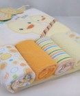 Baby Infant Bath Hooded Towel Boys Girls W Washcloths  6 Pieces Gift Set New