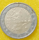 2 Euro Coin Greece 2002 S Unique Rare Error Fault Stamp Collectible Rare