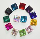 100 Pcs Size Colour Glass Faceted Glass Rhinestones Square Jewels