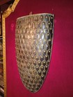 Old Antique Hungarian Or Polish Shield Castle Decoration Gilt Brass And Stones 