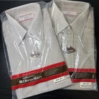 2 Vintage Sears Dress Shirt Perma-prest Short Sleeve Brown Mens 15 1 2 M New 70s