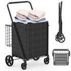 Extra Large Folding Shopping Cart 330lbs Grocery Cart double Basket swivel Wheel