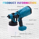 High Pressure Cordless Paint Sprayer Electric Airless Hvlp Spray Gun W 2 Battery