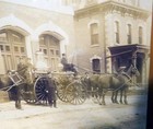 Pottstown Pa Fire Company Cabinet Card Photo     Early Steamer  Hose Wagon 1890s