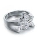 Vintage Cz Inlay Masonic Ring Men s Stainless Steel Freemason Biker Punk Ring