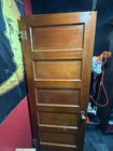 Vintage Five-panel Stained Wood Interior Passage Door With Original Hardware