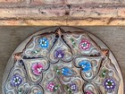 11  Vintage Turkish Floral Hand-painted   Etched Copper Plate Wall Hanging