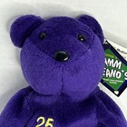 Vtg 1998 Salvino s Bamm Beano   s 9    Purple Bear  25 Mark Mcgwire Beanie Tag Plush