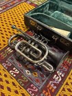 Vintage Besson 10-10 Cornet Silver Plated Shepards Hook Pro Horn With Case