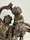 Antique Bronze Figural Group Statue Sculpture After Clodion Triump Of Bacchus