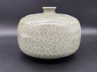 Vintage Korean Celadon Crackle Glaze Floral 7  X 5 1 2  Pottery Vase