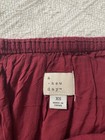 A New Day Women s Burgundy Solid Midi Skirt Xs Pull-on Elastic Waist Pleated
