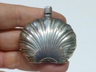 Repousse Puffy Shell Sterling Silver Purse Pocket Perfume Bottle W Dauber Mexico
