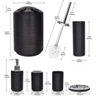 6 Pcs Bathroom Accessories Set Soap Dispenser Toothbrush Holder Tumbler Black