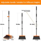 Long Handle Broom Dustpan Set 52 Inch Telescopic Sweeper Home Office Outdoor 2 P