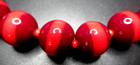 French Red Striped Glass Bead Vintage Necklace