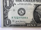  1 Bill Fancy Serial Heavy Over Ink Error Note One Dollar K 72197508 A Crisp