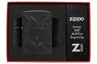 Zippo 46775  Rivet Flame Design Armor Lighter  Black Matte Finish  New